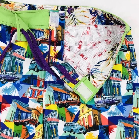 Robert Graham NWT Swim Trunks 32 Car Theme - Picture 6 of 8